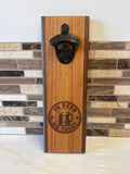 Wall-Mounted Wooden Bottle Opener – 4" x 12" | Handcrafted by Heritage Woodsmith