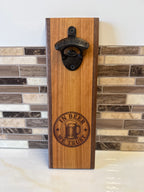 Wall-Mounted Wooden Bottle Opener – 4" x 12" | Handcrafted by Heritage Woodsmith