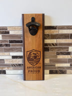 Wall-Mounted Wooden Bottle Opener – 4" x 12" | Handcrafted by Heritage Woodsmith