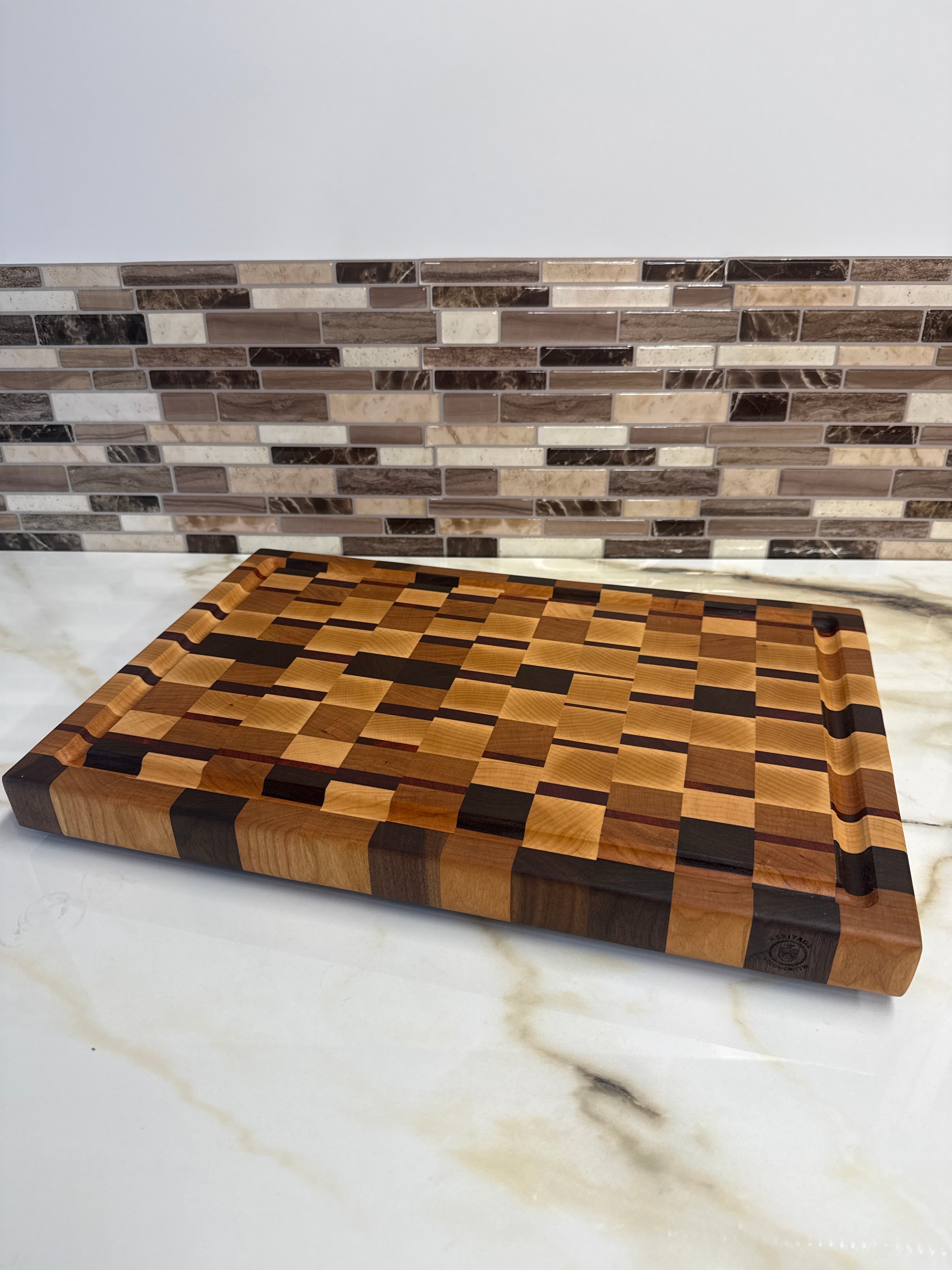 Heritage Chaos End Grain Cutting Board 18” × 12” × 1.5”