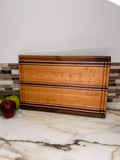 Heritage Cutting Board 18” × 12” × 1.5” — Maple, Walnut, Cherry & Purple Heart | Juice Groove + Hand Holds
