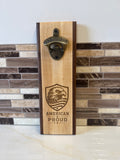Wall-Mounted Wooden Bottle Opener – 4" x 12" | Handcrafted by Heritage Woodsmith