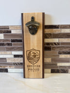 Wall-Mounted Wooden Bottle Opener – 4" x 12" | Handcrafted by Heritage Woodsmith