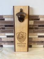 Wall-Mounted Wooden Bottle Opener – 4" x 12" | American Proud