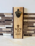 Wall-Mounted Wooden Bottle Opener – 4" x 12" | Handcrafted by Heritage Woodsmith