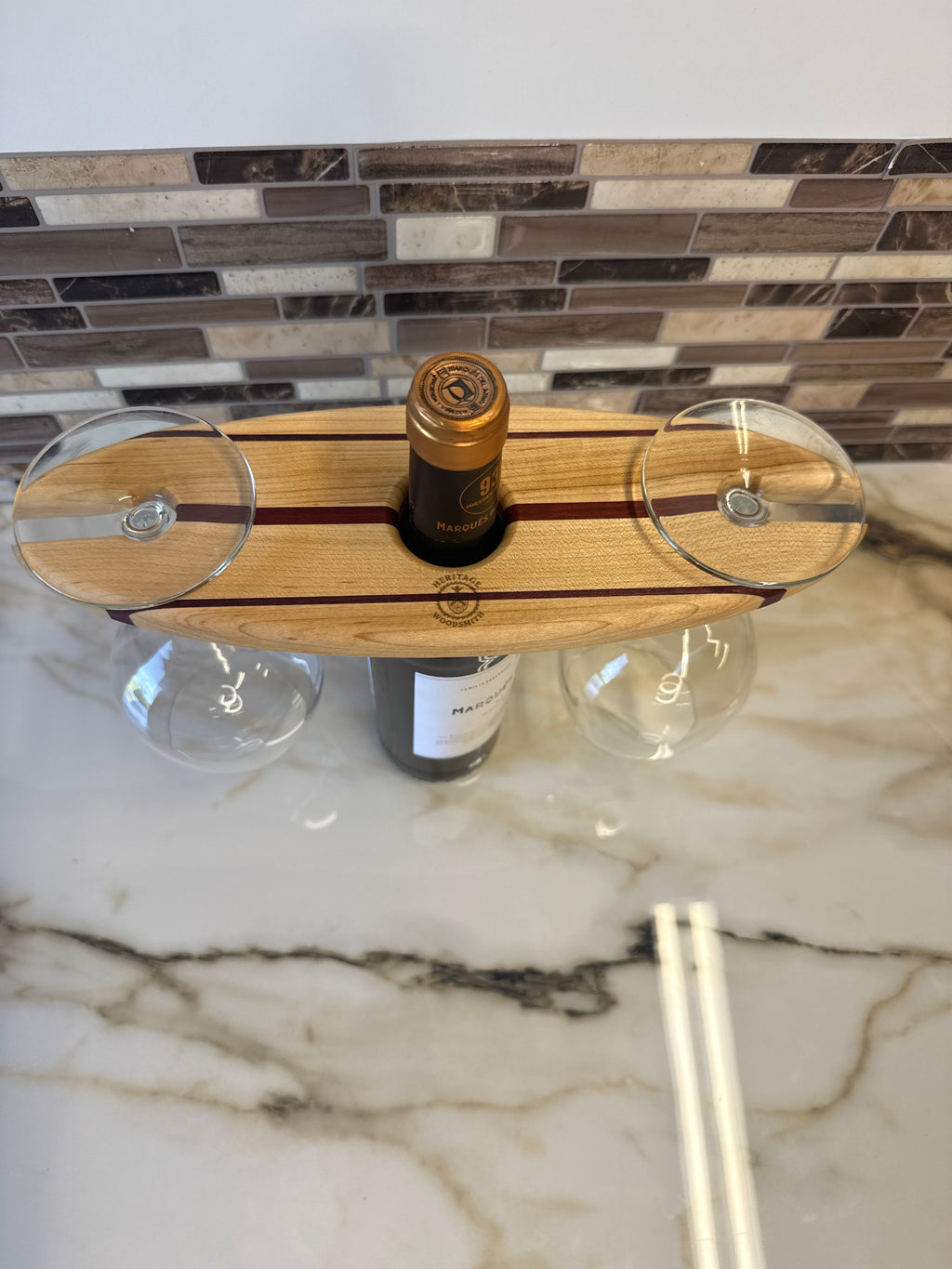Wine Bottle & Glass Holder