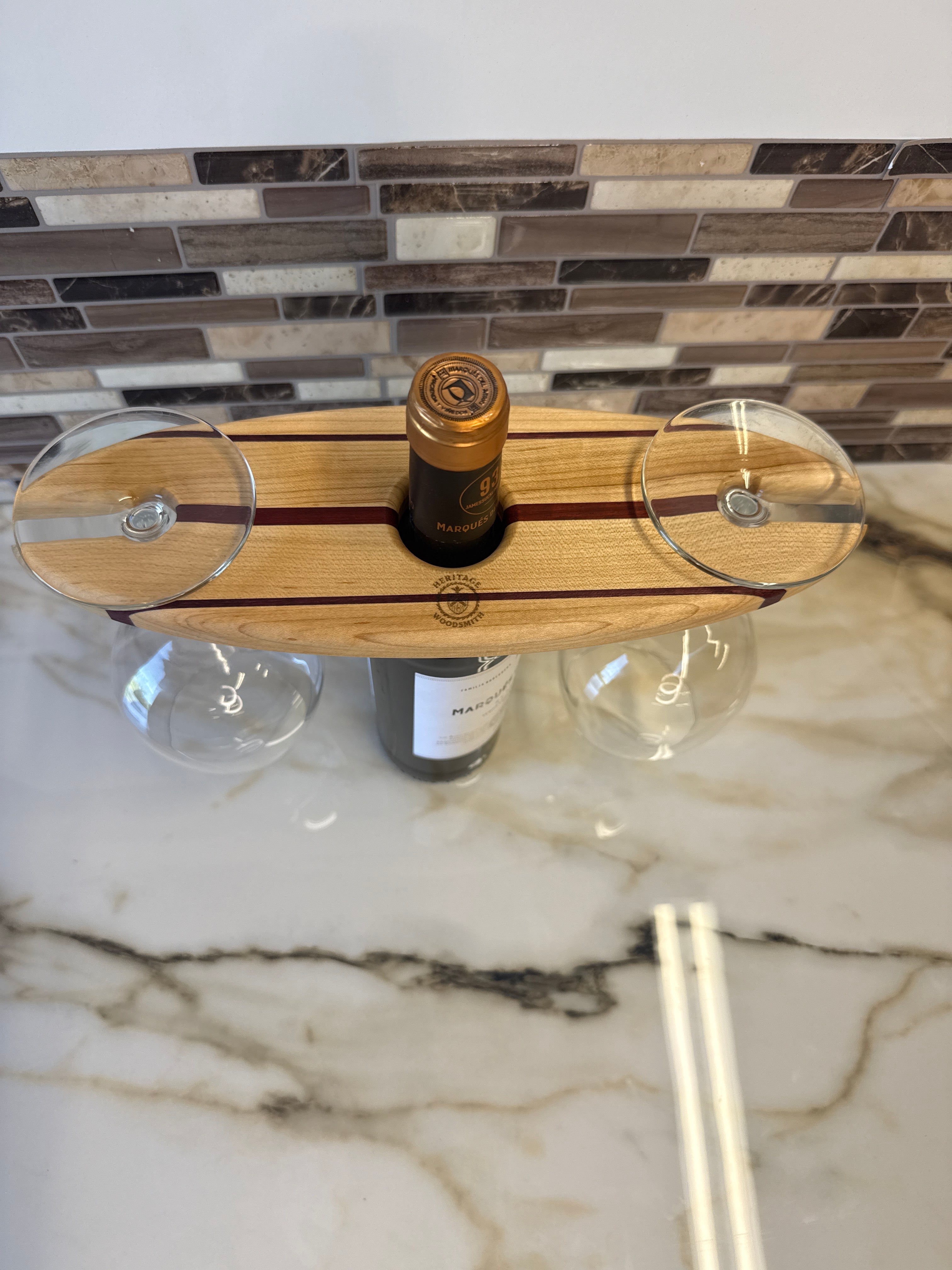 Wine Bottle & Glass Holder