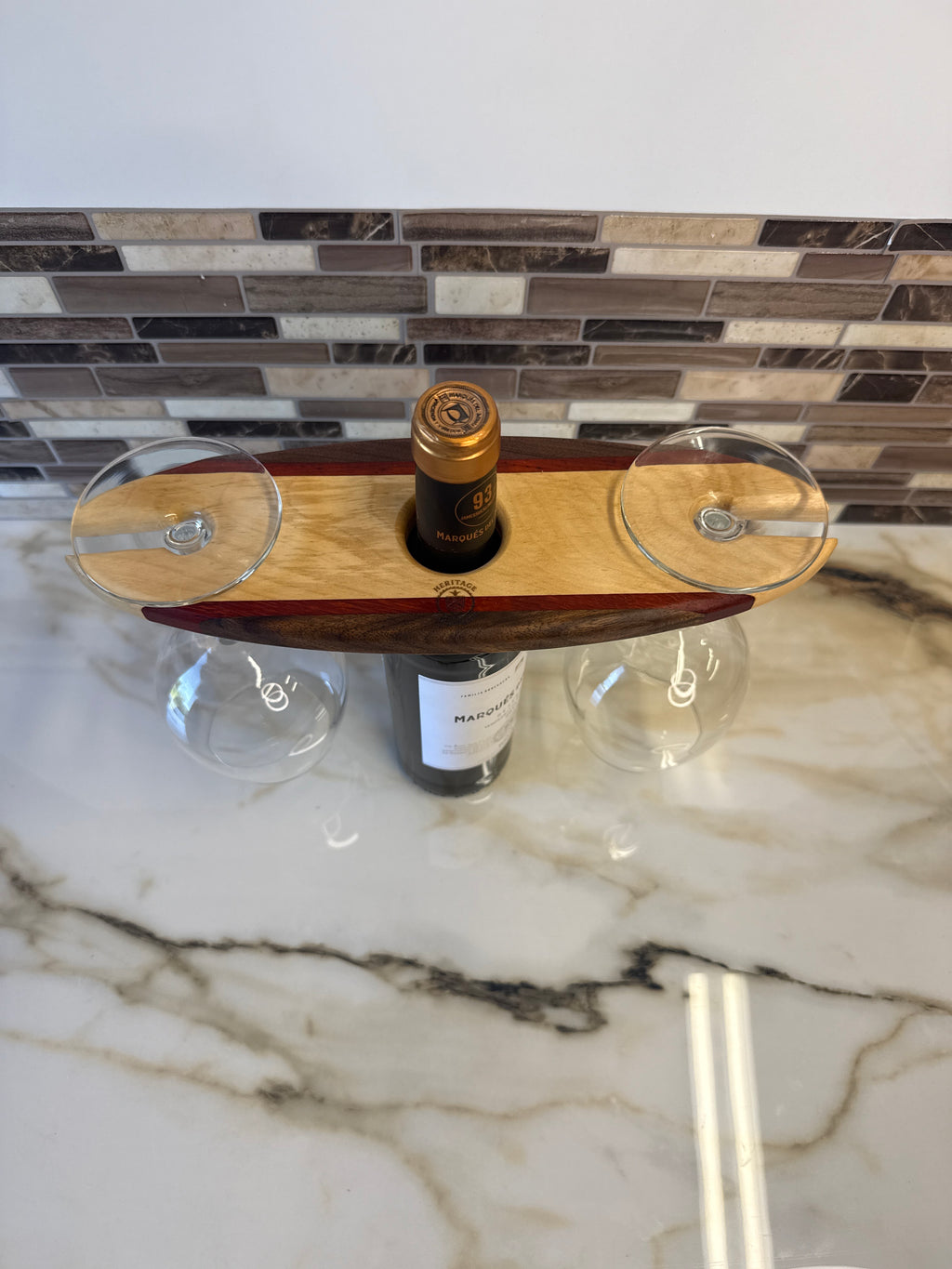 Wine Bottle & Glass Holder