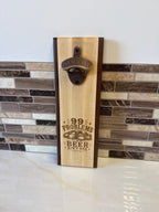 Wall-Mounted Wooden Bottle Opener – 4" x 12" | Handcrafted by Heritage Woodsmith