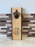 Wall-Mounted Wooden Bottle Opener – 4" x 12" | In Beer We Trust