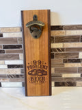 Wall-Mounted Wooden Bottle Opener – 4" x 12" | Handcrafted by Heritage Woodsmith