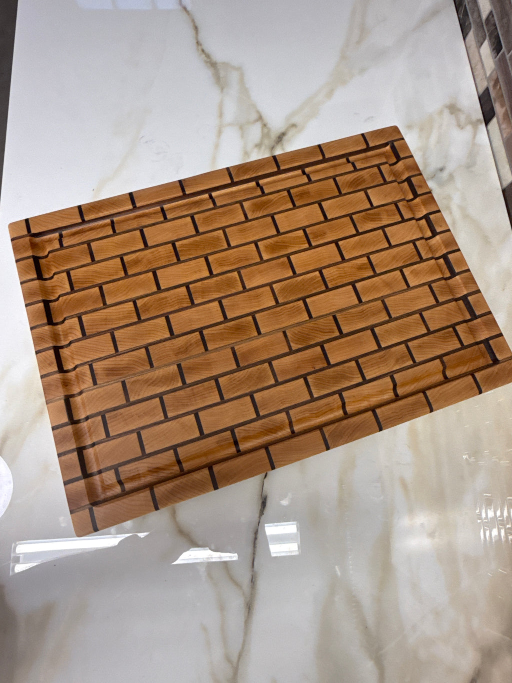 Heritage Brick End Grain Cutting Board 17” × 12” × 2”
