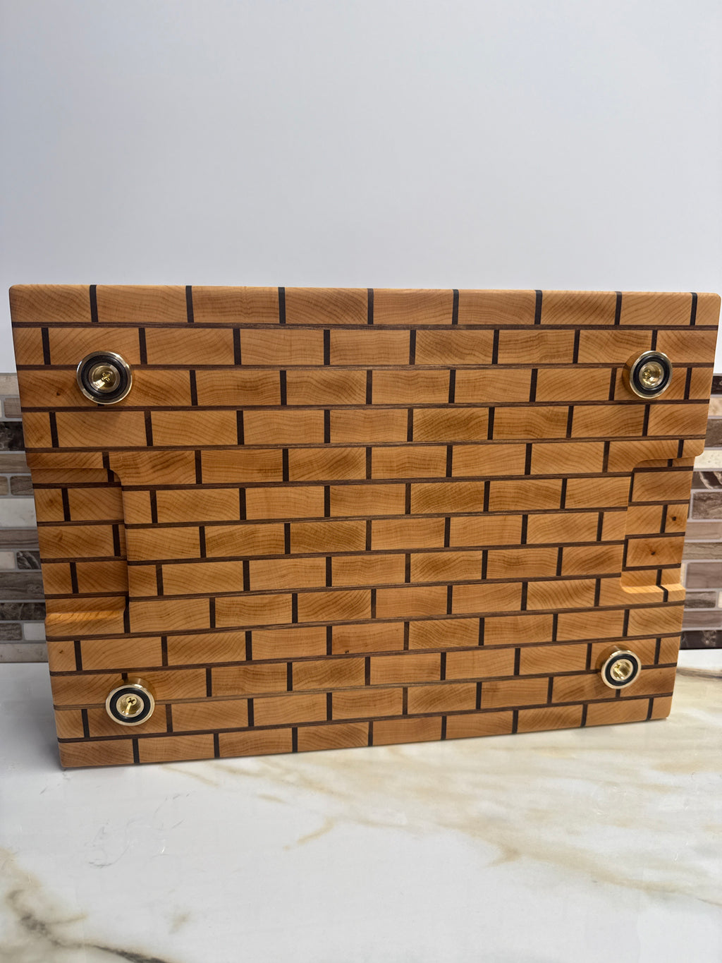 Heritage Brick End Grain Cutting Board 17” × 12” × 2”