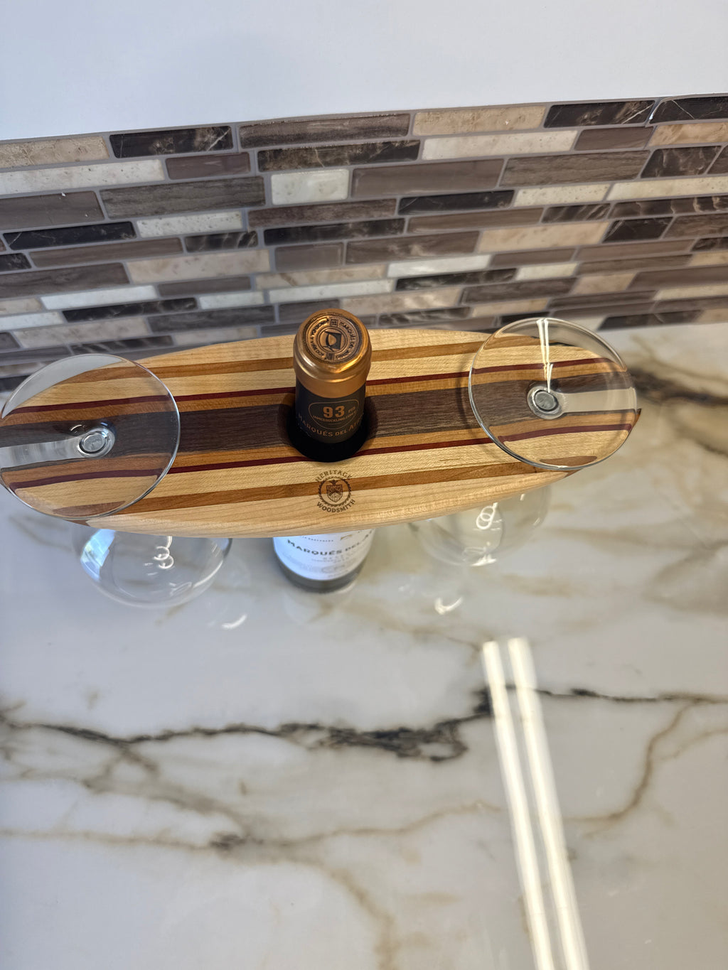 Wine Bottle & Glass Holder