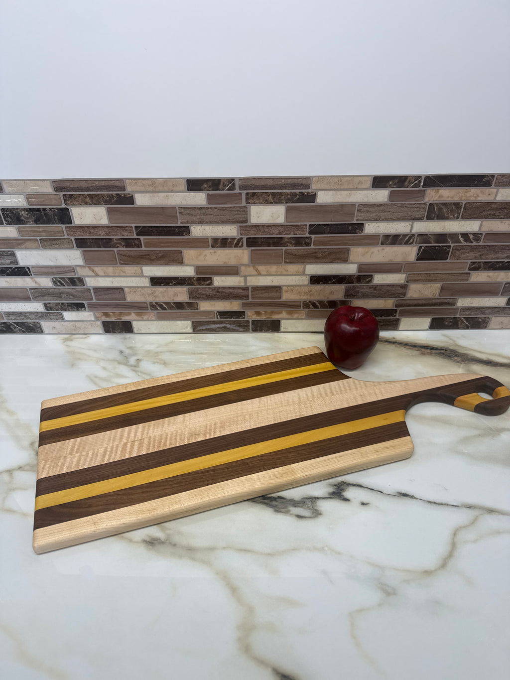 Heritage Hosting Board walnut, Yellow Heart, and maple